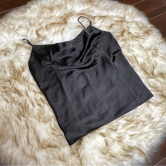 ViciDolls - Endless Rose Black Satin Cowl Neck Tank - Size Large - Picture 2 of 11